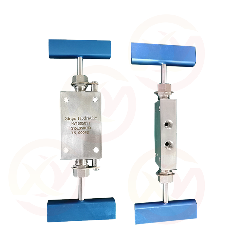  高壓手動針閥三通型一進兩出雙控不銹鋼手動針閥